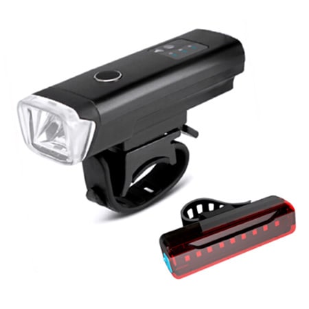 LED Bike Light Set Large Flood Effect Headlight Four Lighting Modes Optional Bicycle Taillight