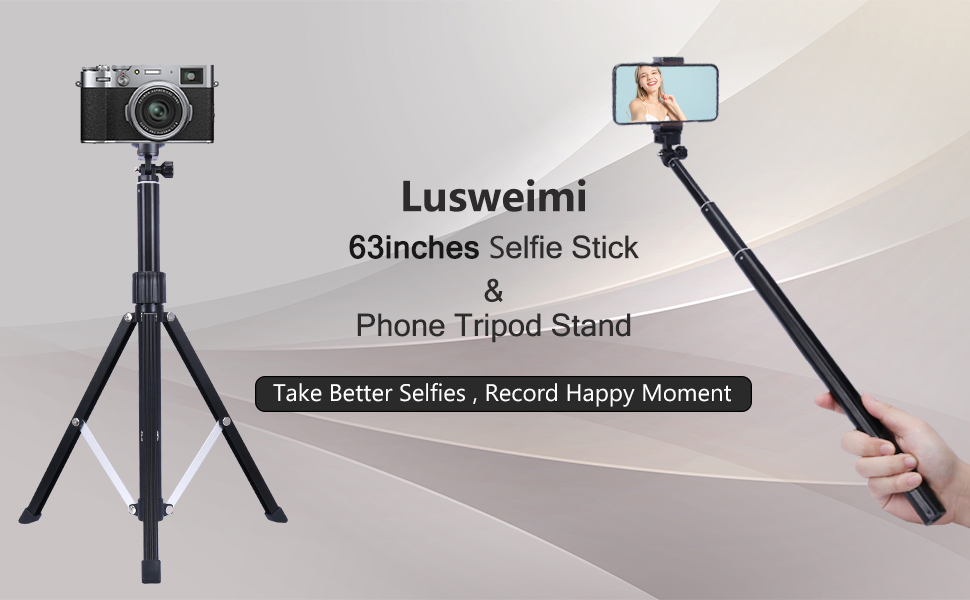 160cm Alloy Tripod for Mobile Phone Selfie Stick with Bluetooth Remote and Gopro Phone Holder