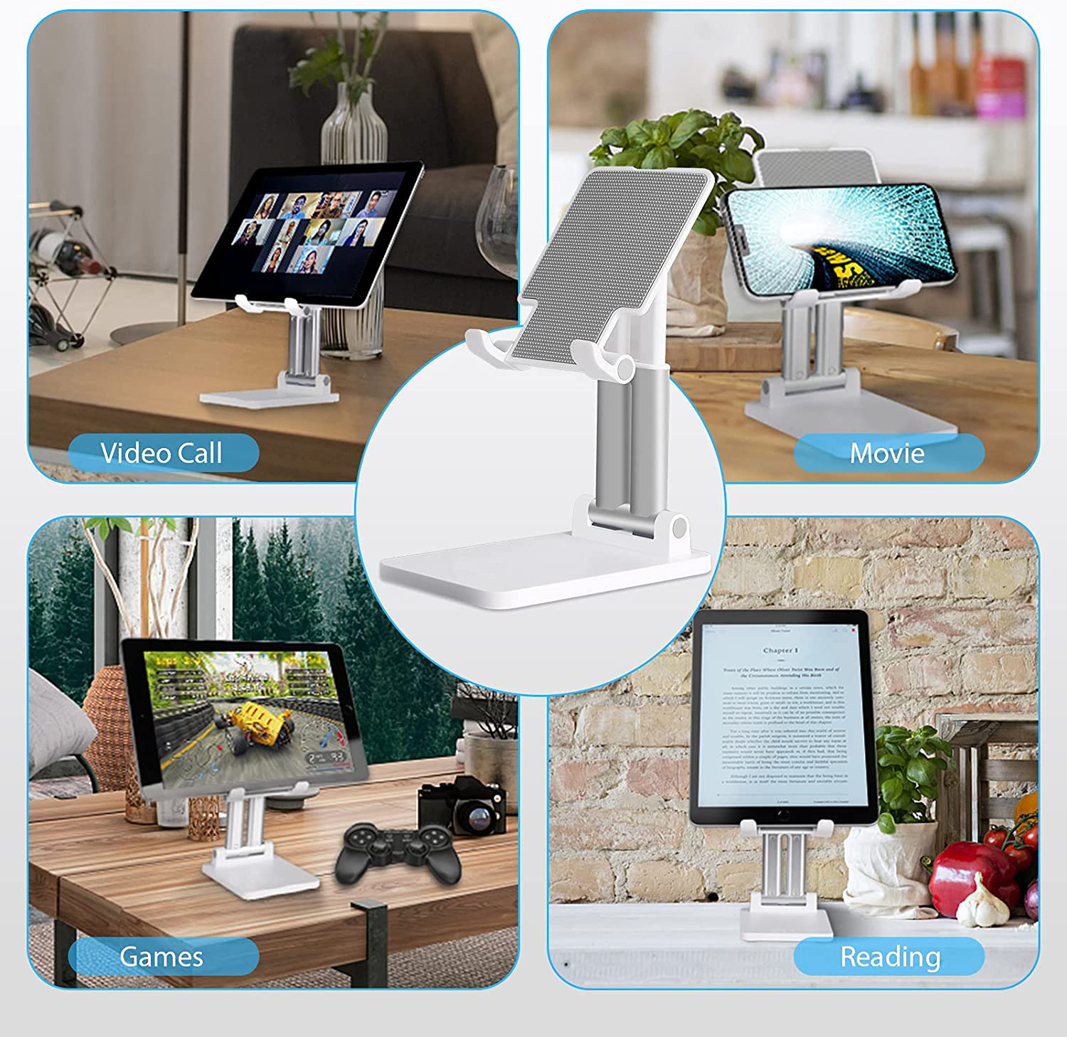 Tablet Stand Universal Mobile Phone Holder Stand for iPhone iPad Adjustable Tablet Foldable Table Cell Phone Desk Stand Holder