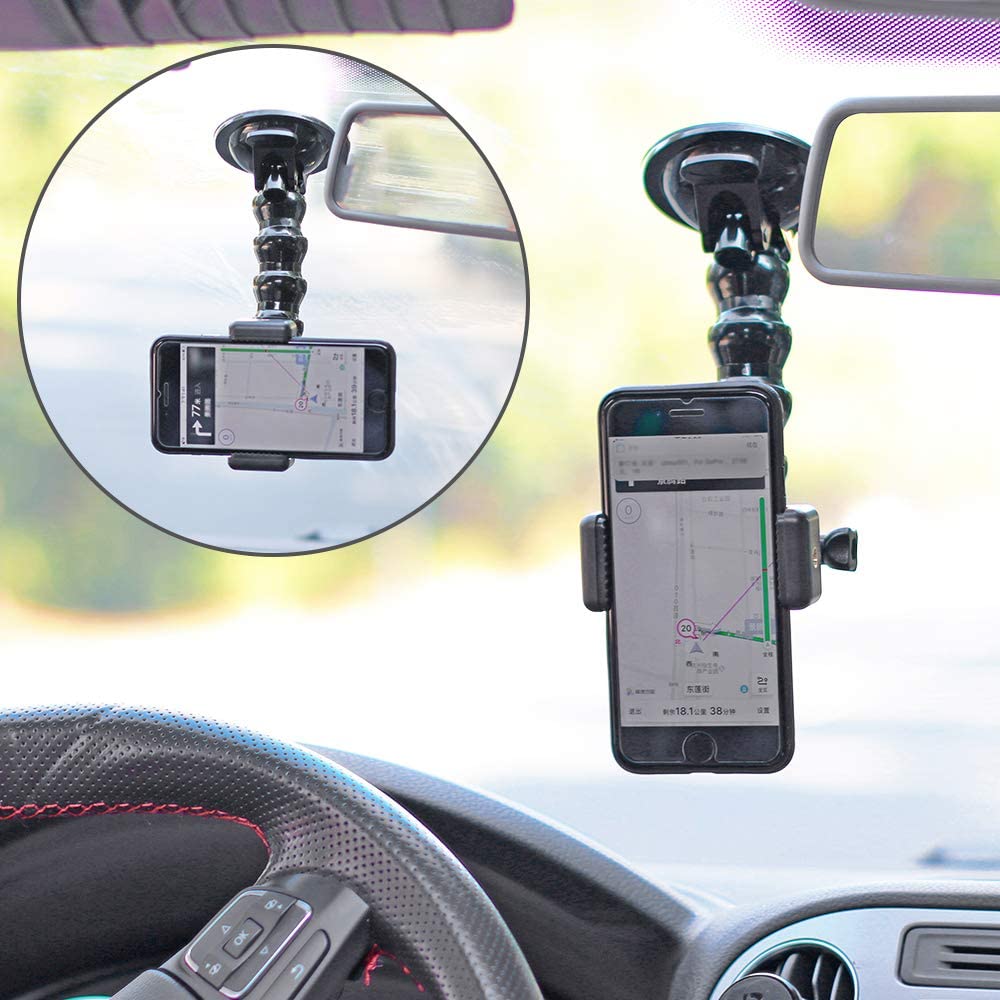 Mobile Phone Gopro Car Suction Cup Holder Hero 10/9/8/7/6 Action Camera Smart Phone Shooting Window Glass Flexible Bracket