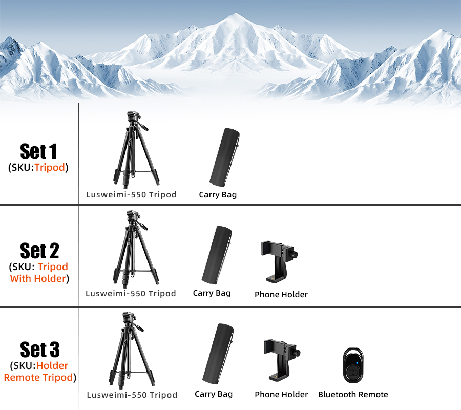 60inch/152cm Camera Tripod for DSLR/SLR, Fluid Head Aluminum Professional Photography Tripod with Phone Holder and Remote Control