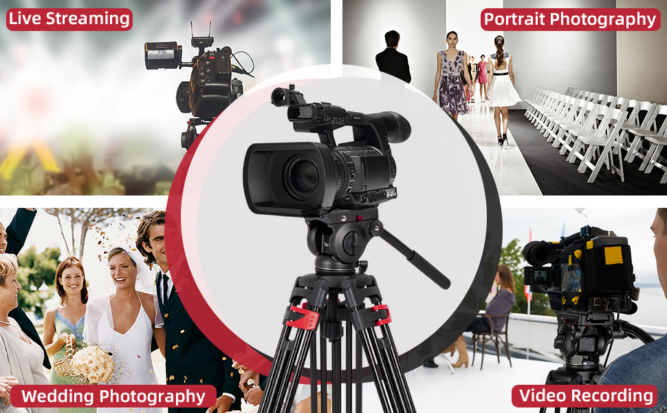 Professional Photography Camera Tripod Foldable Travel Large Aluminum Tripod for DSLR/Mirrorless/iPad/Mobile Phone/Video