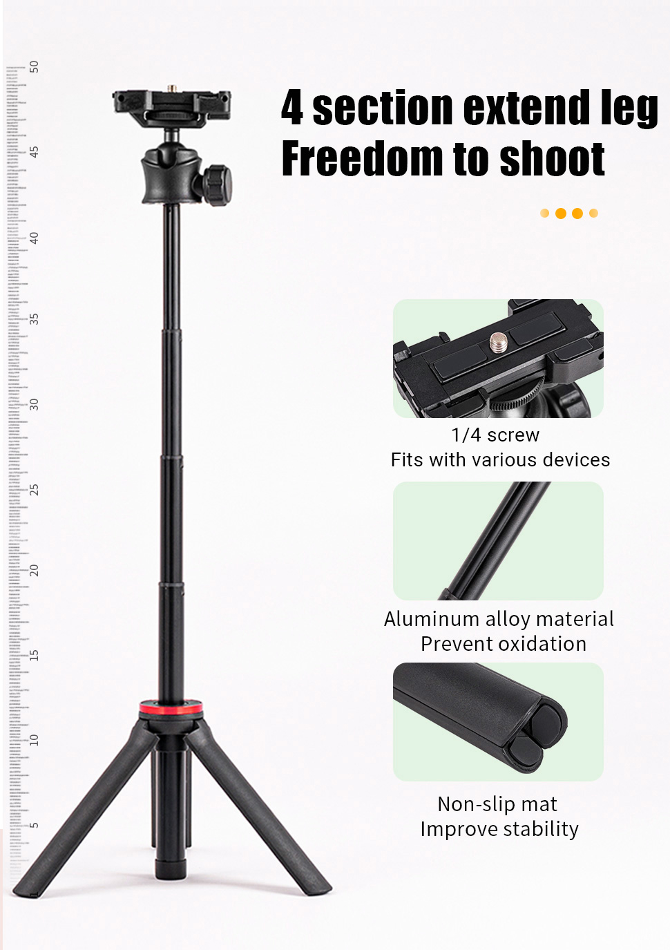 3 in 1 Vlog Kit Wireless Bluetooth Selfie Stick Foldable Tripod for iphone/Android/ Gopro, Extendable Handheld Pole For Phone