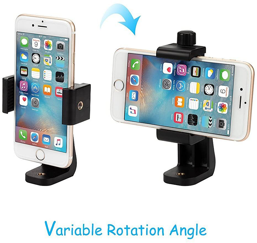 Universal Smartphone Tripod Mount Adapter, Fits all Phones, Rotates Vertical and Horizontal, Adjustable Clamp