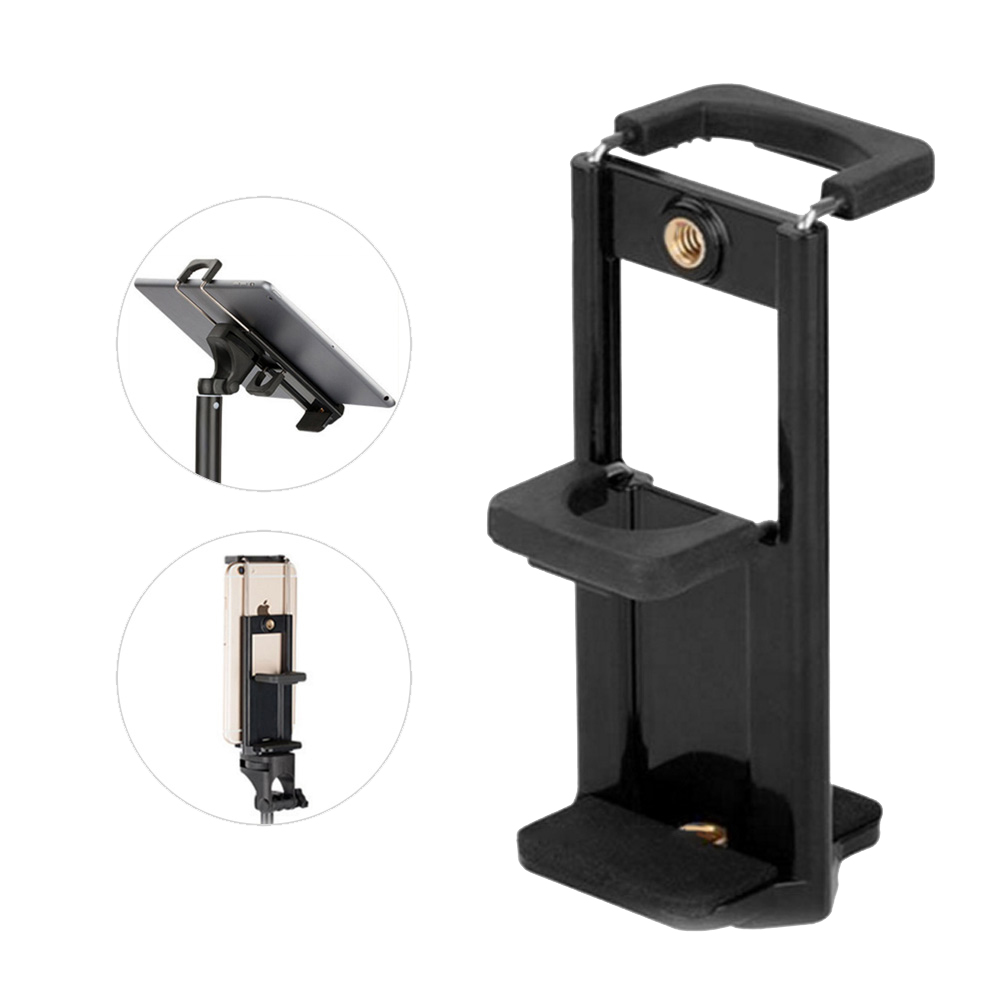 Universal Tablet Holder Tripod Mount Clamp Adapter Compatible with Phone/iPad Pro/Air/ Mini with Cold Shoe For Microphone