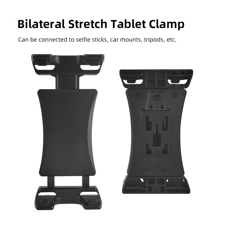 Universal Tablet Holder Tripod Mount Clamp Adapter Compatible with Phone/iPad Pro/Air/ Mini with Cold Shoe For Microphone