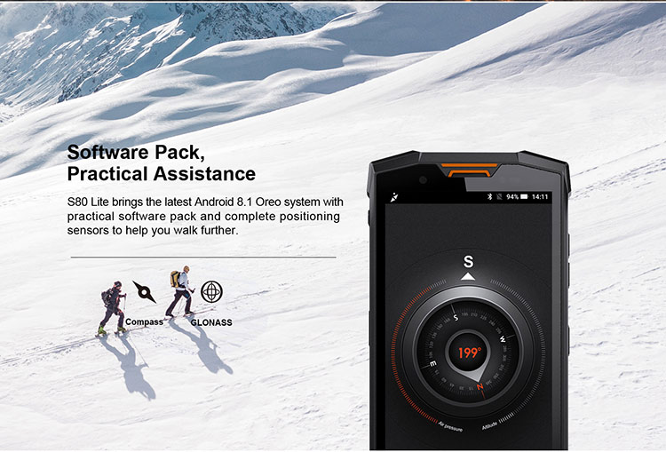 DOOGEE S80 LITE 4GB RAM 64GB ROM Helio P23 MTK6763T 2.5GHz Octa Core 5.99 Inch IPS Corning Gorilla Glass 4 FHD+ Screen Dual Camera IP68 IP69K Waterproof Android 8.1 4G LTE Smartphone