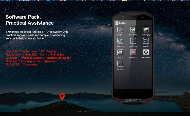 DOOGEE S70 6GB RAM 64GB ROM Helio P23 MTK6763T 2.5GHz Octa Core 5.99 Inch IPS Corning Gorilla Glass 4 FHD+ Screen Dual Camera IP68 IP69K Waterproof Android 8.1 4G LTE Smartphone