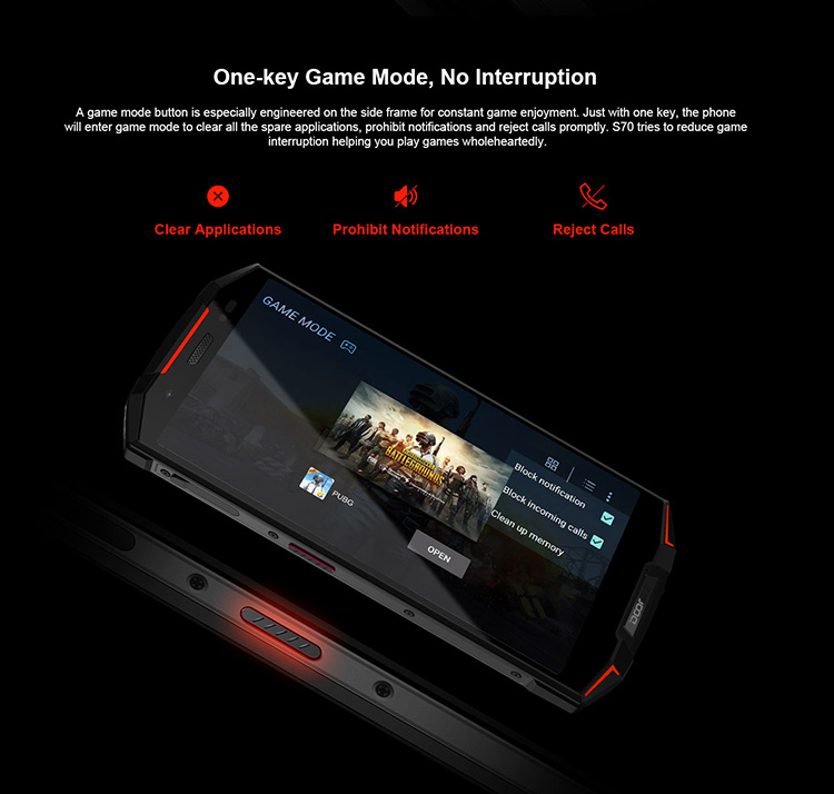 DOOGEE S70 6GB RAM 64GB ROM Helio P23 MTK6763T 2.5GHz Octa Core 5.99 Inch IPS Corning Gorilla Glass 4 FHD+ Screen Dual Camera IP68 IP69K Waterproof Android 8.1 4G LTE Smartphone