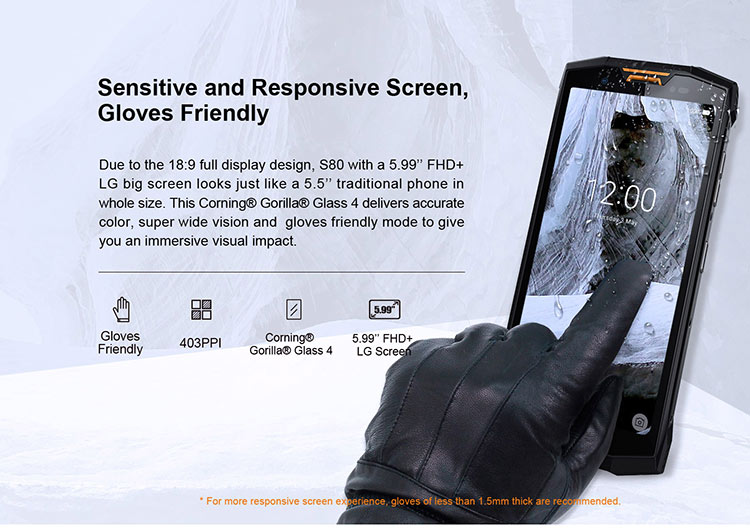 DOOGEE S80 6GB RAM 64GB ROM Helio P23 MTK6763T 2.5GHz Octa Core 5.99 Inch IPS Corning Gorilla Glass 4 FHD+ Screen Dual Camera IP68 IP69K Waterproof Android 8.1 4G LTE Smartphone