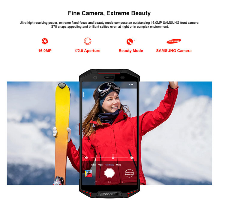 DOOGEE S70 6GB RAM 64GB ROM Helio P23 MTK6763T 2.5GHz Octa Core 5.99 Inch IPS Corning Gorilla Glass 4 FHD+ Screen Dual Camera IP68 IP69K Waterproof Android 8.1 4G LTE Smartphone