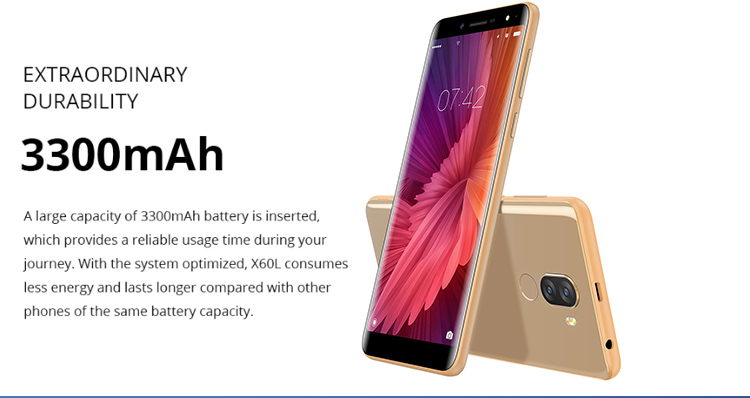 DOOGEE X60L 2GB RAM 16GB ROM MTK6737V 1.3GHz Quad Core 5.5 Inch 2.5D Screen Dual Camera Android 7.0 4G LTE Smartphone